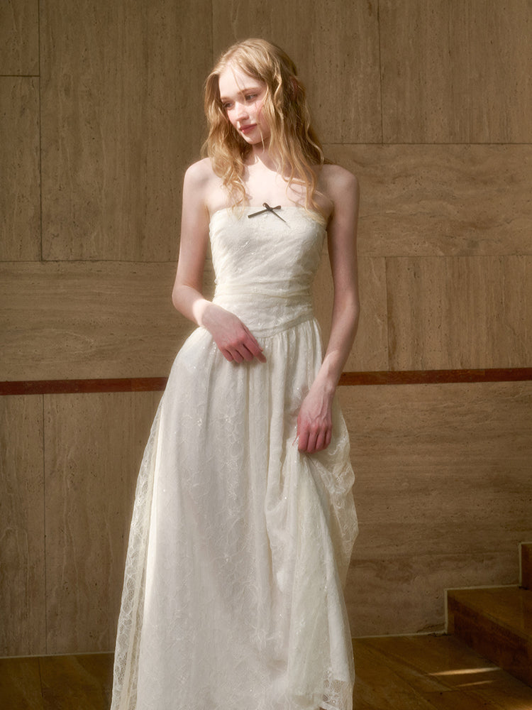 Lace Sequin Shimmer Waist - Cinching Camisole Dress - CHINASQUAD
