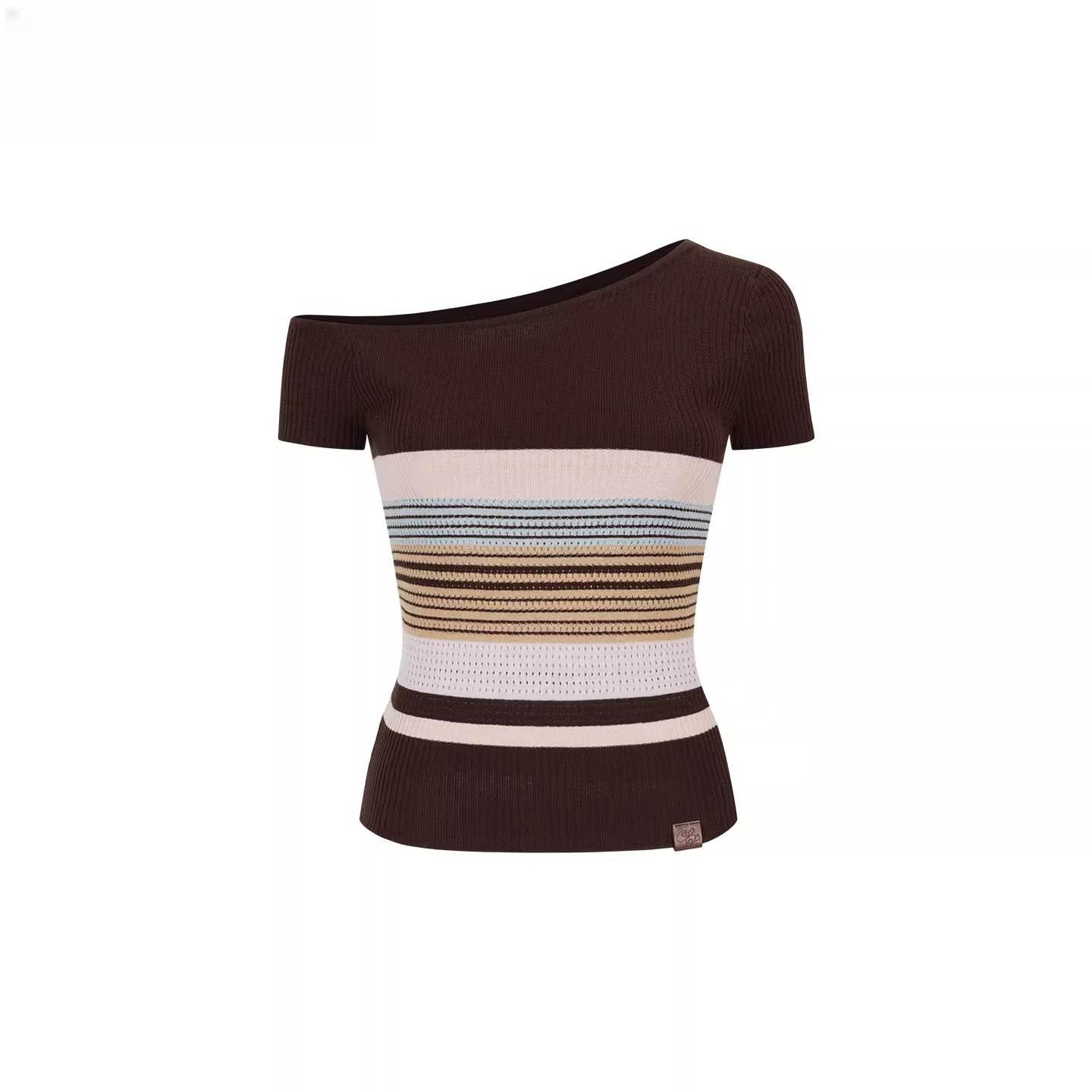 Asymmetrical Color-Block Knit Top