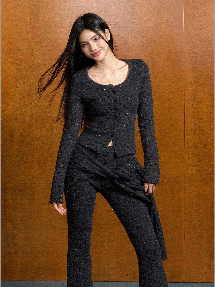 Chanel-Style Round-Neck Knitted Cardigan - CHINASQUAD