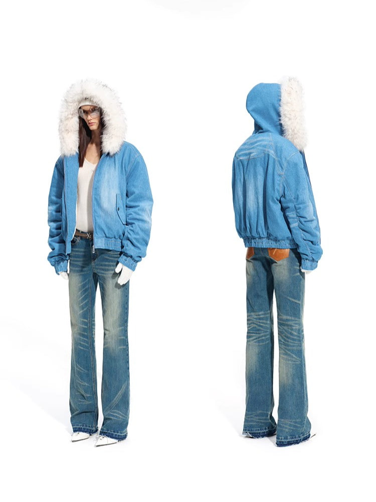 "Savanna Series" Plains Washed Denim Straight-Leg Jeans - CHINASQUAD