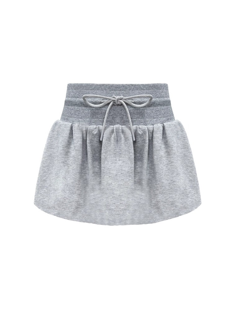 Gray Sporty Slanted Sweatshirt & Skirt Set - CHINASQUAD