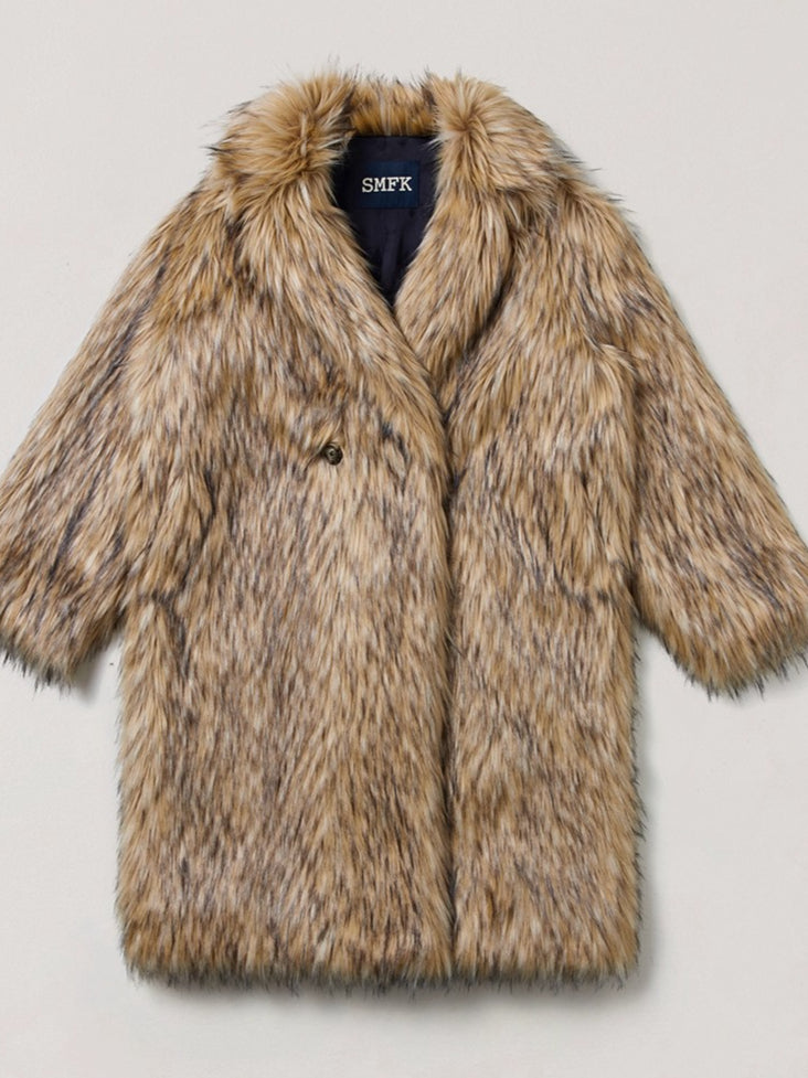 Cross Relic Wilderness Hunter Long Faux Fur Coat