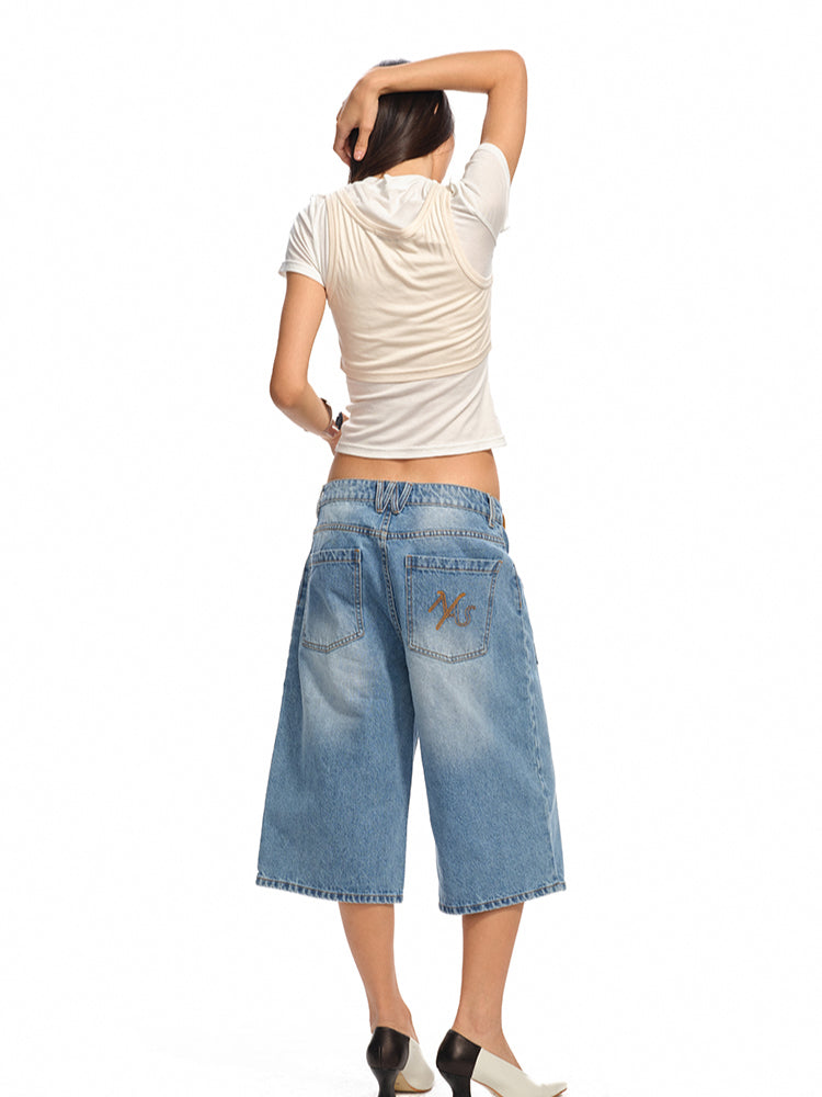Washed Low - Rise 5 - Inch Denim Shorts - CHINASQUAD