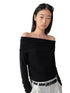 Wool One-Shoulder Off-Shoulder Long-Sleeve T-Shirt - CHINASQUAD