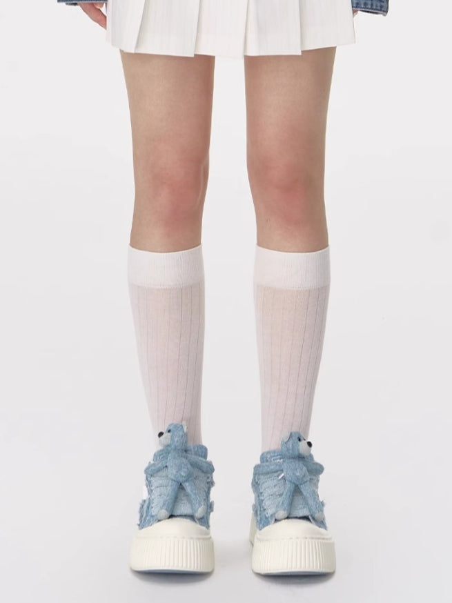 Bear Denim Biscuits Sneakers - CHINASQUAD