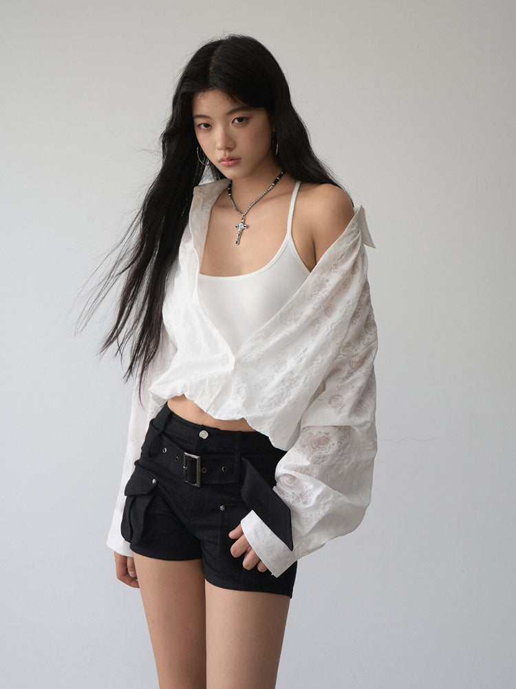 Two-piece Look Checked Long-sleeve Shirt - CHINASQUAD