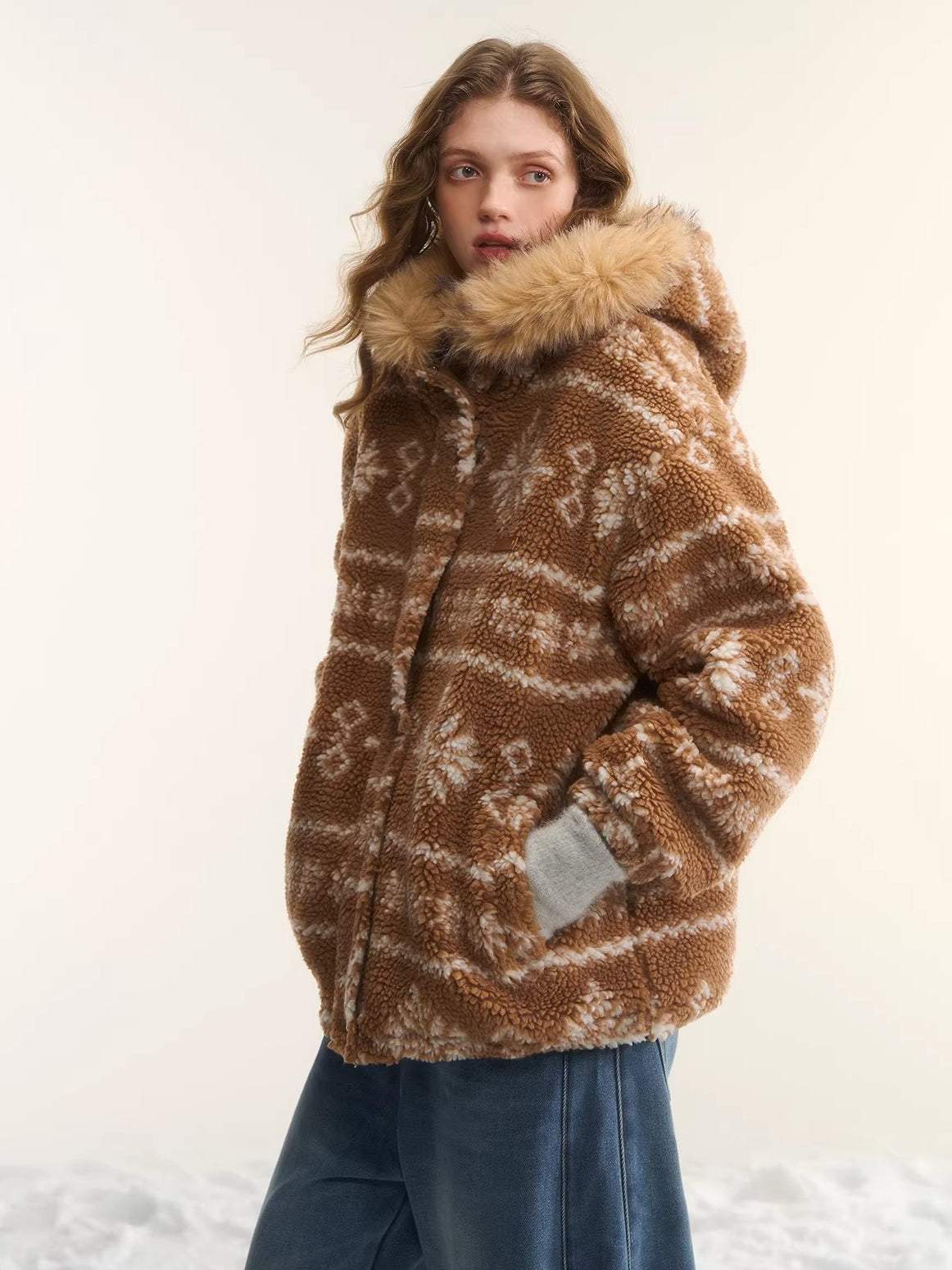 Fur Collar Fleece Hooded Jacket