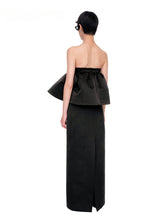 Black Floral Strapless Maxi Dress - CHINASQUAD