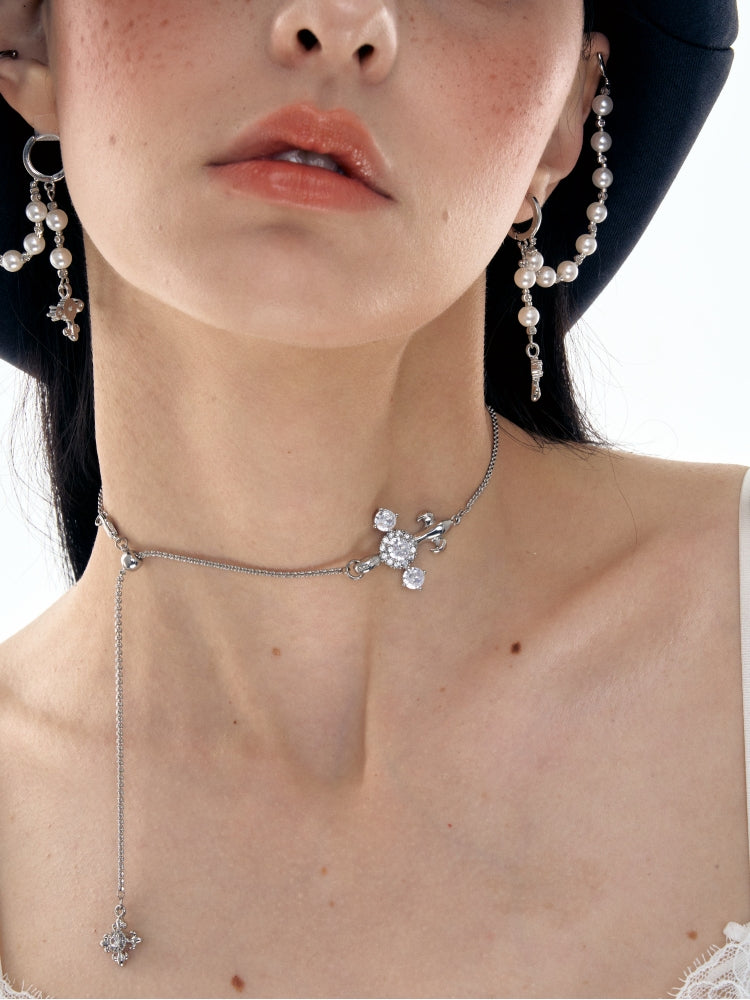 Iris Rhinestone Drawstring Necklace - CHINASQUAD