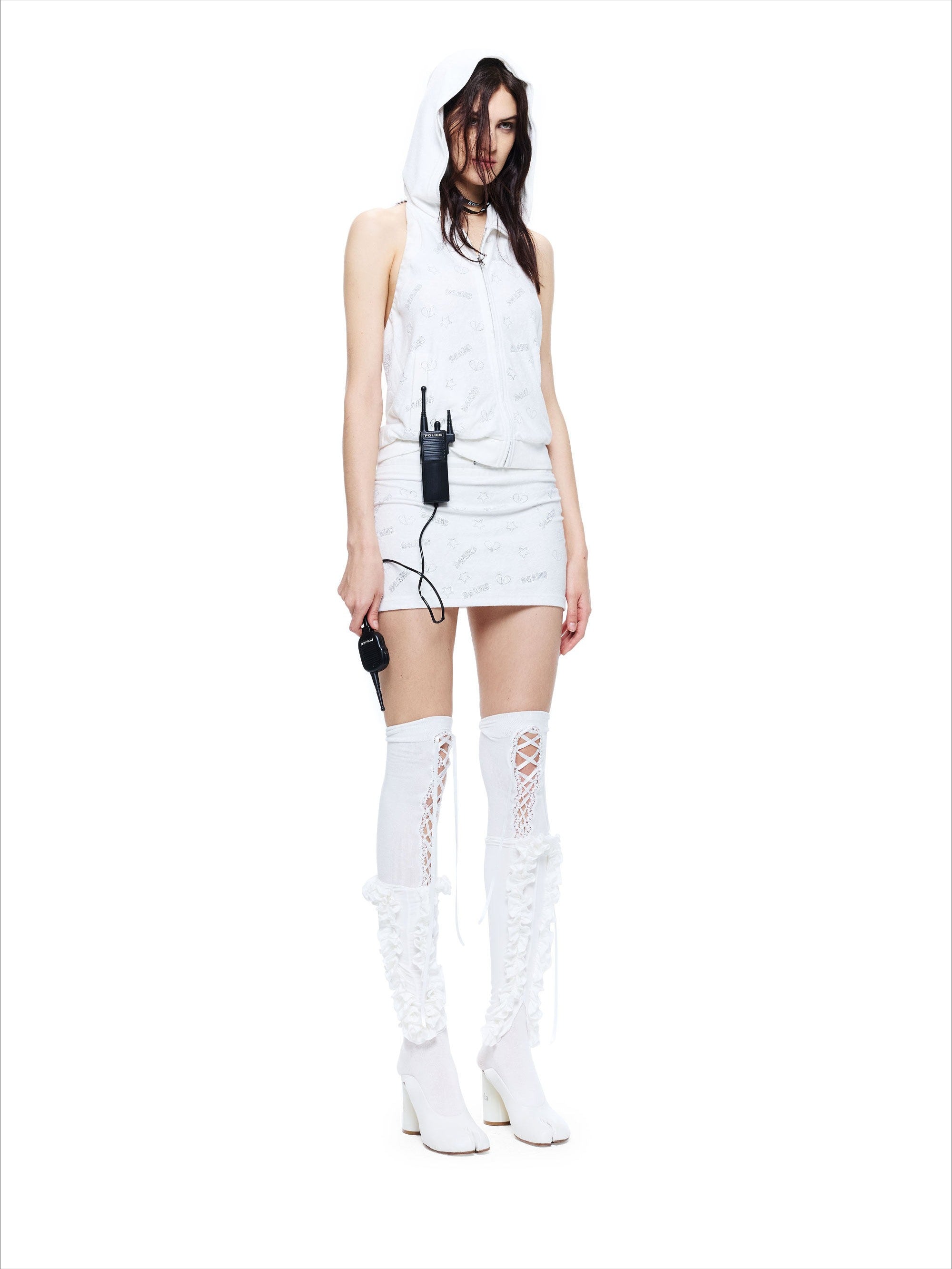 Punk Crystal-Embellished Terry Two-Piece Set