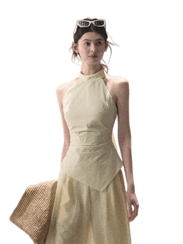 Afterglow waist-cinching Halter Camisole