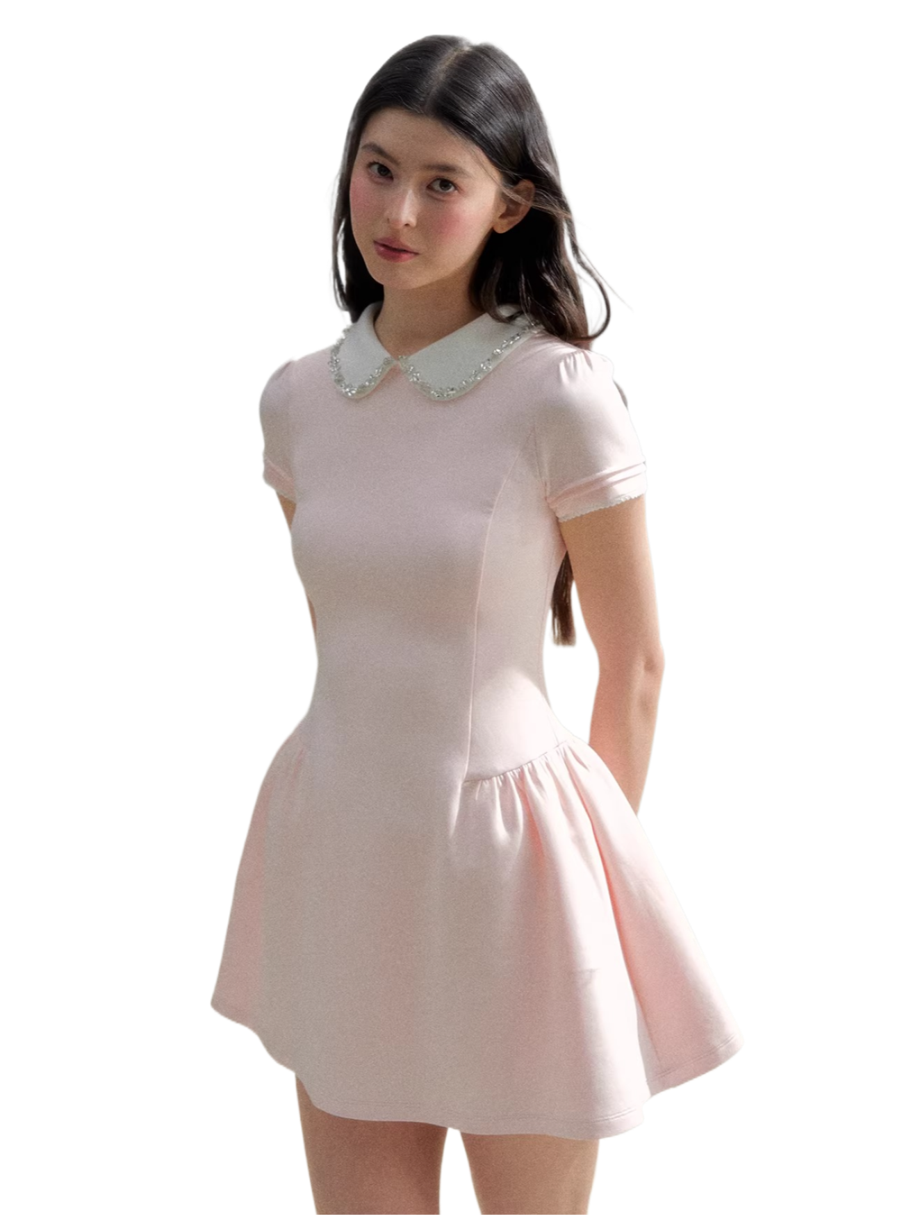 Vintage Crystal Collar Air Layer Princess Dress