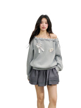 Off The Shoulder Brooch Sweatshirt - CHINASQUAD