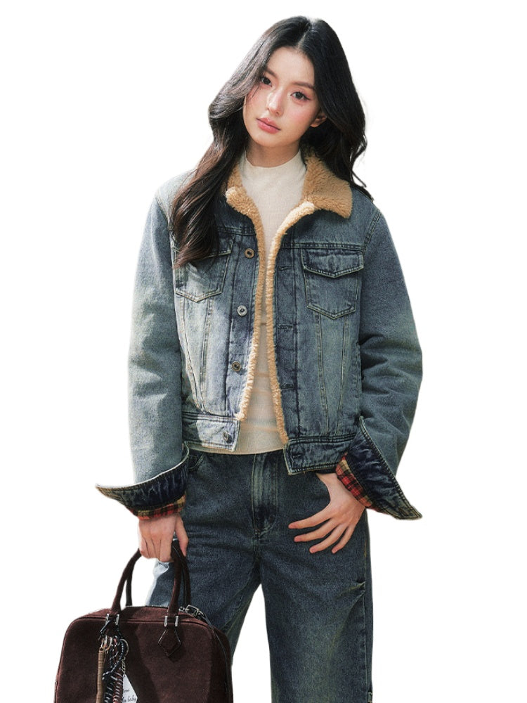 Blue Fleece-Lined Denim Jacket - CHINASQUAD