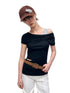 Slanted Shoulder Strap Short-Sleeve T-shirt - CHINASQUAD