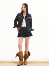 High-Waisted A-Line Short Denim Skirt - CHINASQUAD