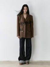 Wool Plaid Patchwork Mid-Length Coat - CHINASQUAD