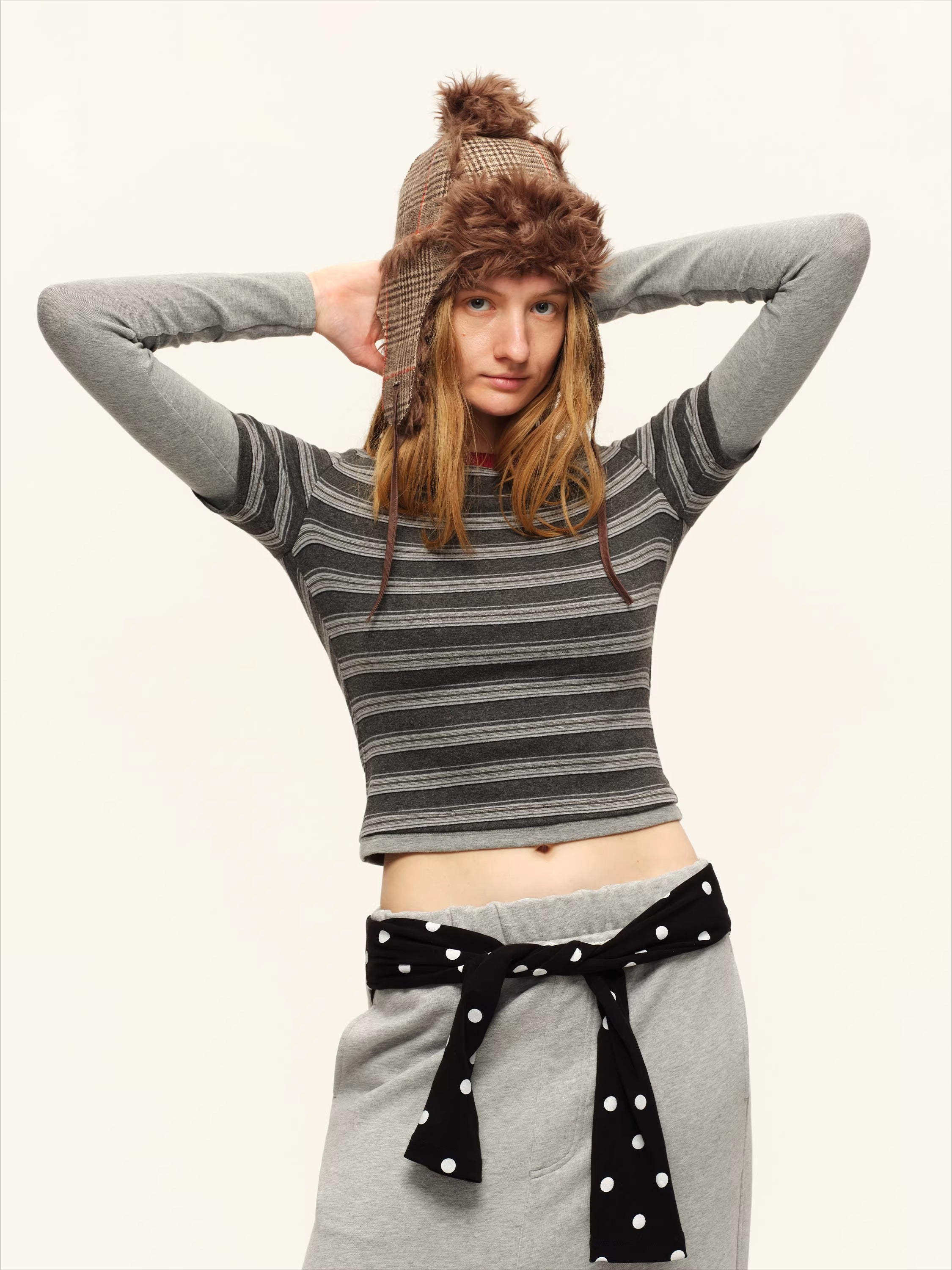 Contrast Layered-Effect Long Sleeve T-Shirt