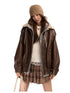 Faux Leather & Shearling Down Jacket - CHINASQUAD