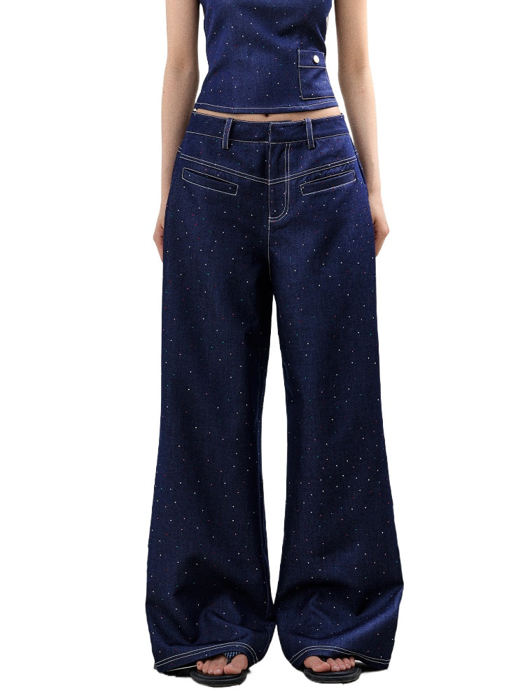 Color-Diamond Color Blocked Chanel - Style Jeans - CHINASQUAD