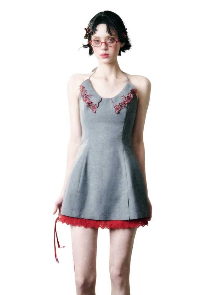 Cloud Neck Embroidered Dress - CHINASQUAD