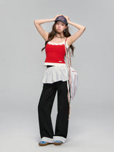 Lace-Trim Relaxed Blade-Cut Pants - CHINASQUAD