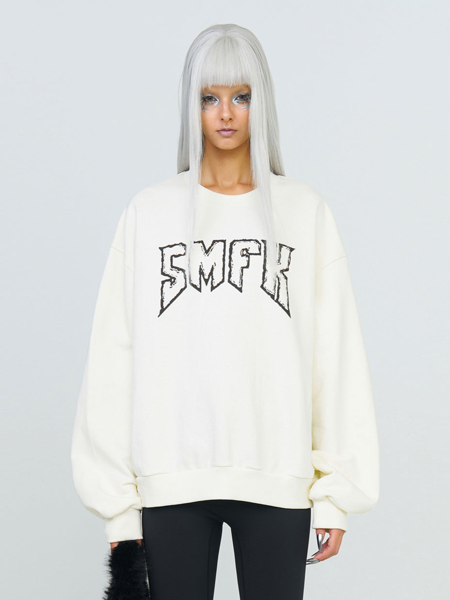 Black & White Rock Oversized Hoodie - CHINASQUAD