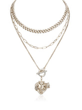 Punk Cross Angel Heart Multi-Layer Necklace - CHINASQUAD