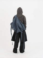 Deep brown & Gray Pleated Hooded Sweatshirt - CHINASQUAD