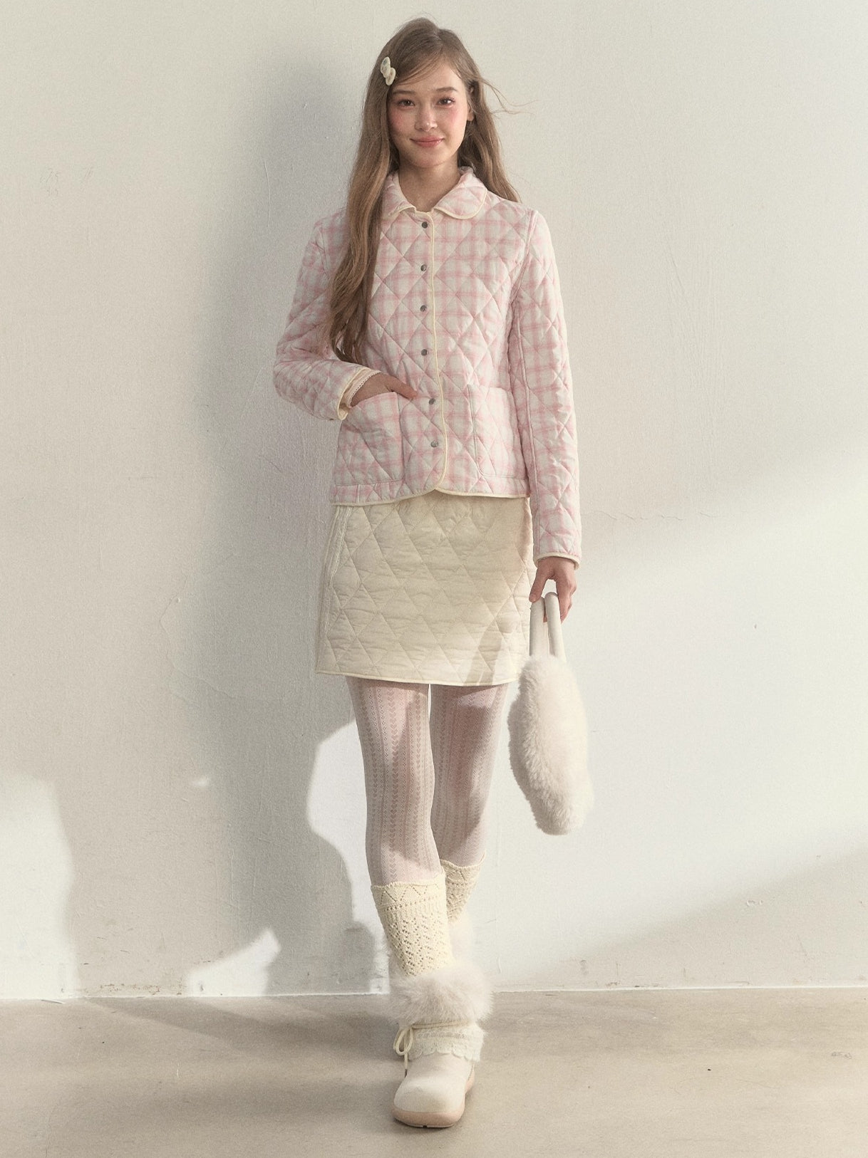 Reversible Quilted Doll Collar Jacket & Skirt Set