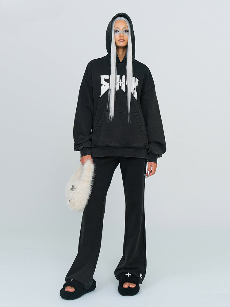 Gray & Black Classic Flare Sweatpants - CHINASQUAD