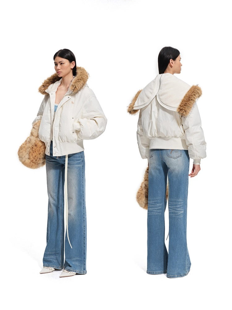 Polar Eco-Faux Fox Fur Down Jacket