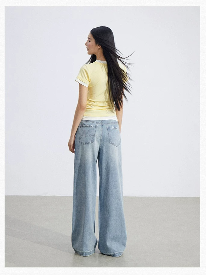Asymmetric Layered Slim-Fit Short Sleeve T-Shirt