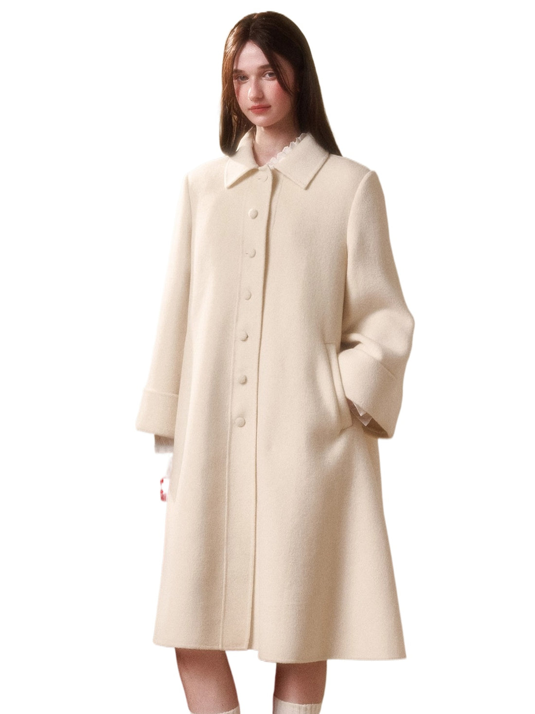 Playful Winter 100% Wool Cape Coat