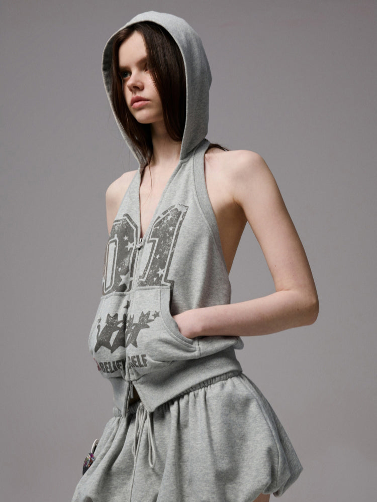 Hooded Backless Vest & Hoodie Set - CHINASQUAD