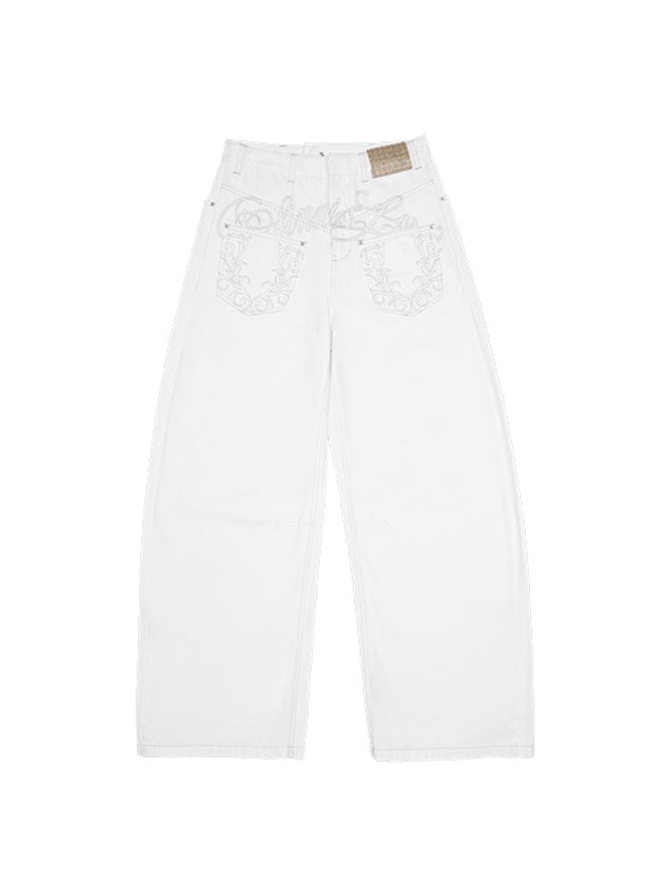 Light Blue Denim Wide - Leg Machete Pants - CHINASQUAD