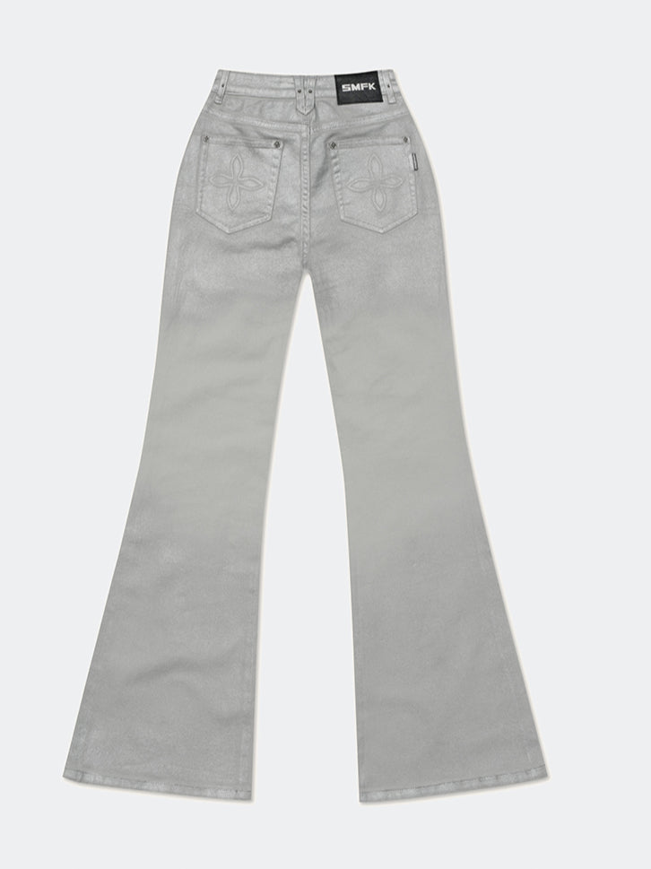Compass Wild Classic Flared Jeans Silver - CHINASQUAD