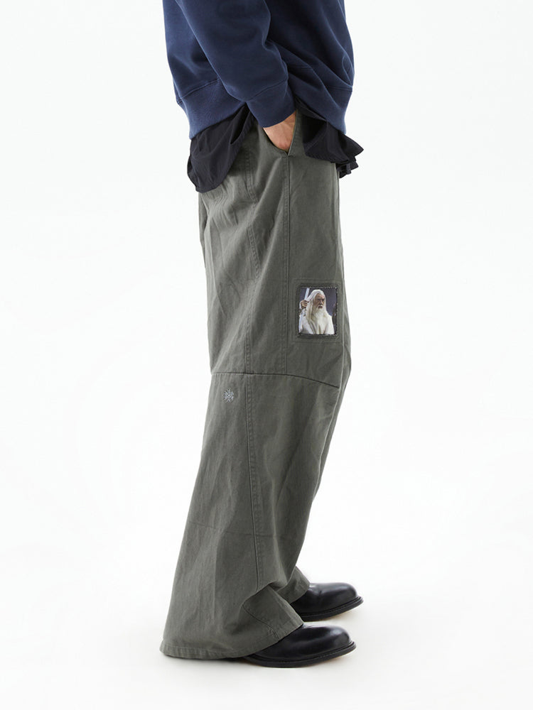 Black & Green Relaxed Straight-Leg Pants - CHINASQUAD