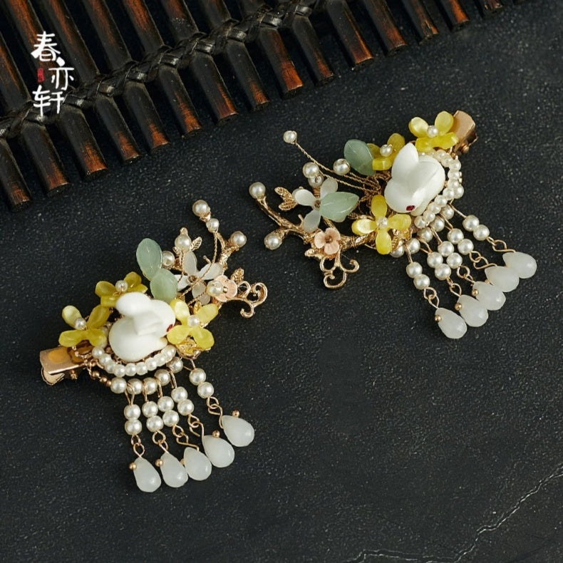 Osmanthus Rabbit Hanfu Hair Clips - CHINASQUAD