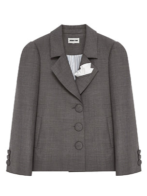Wool Lapelled Structured Blazer - CHINASQUAD