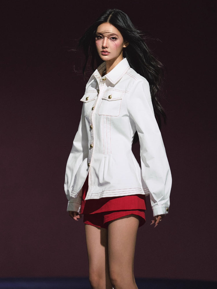 Red Line Collared Pocket Jacket
