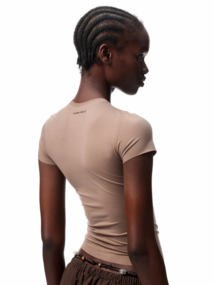 Basic Slim-Fit Solid-Color T-shirt - CHINASQUAD