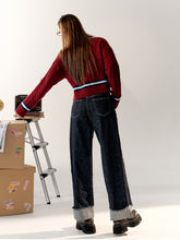Academy Style Color-Block Knit Long-Sleeve Top - CHINASQUAD