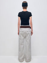 Gray Twill Low-Crotch Straight Leg Suit Pants - CHINASQUAD