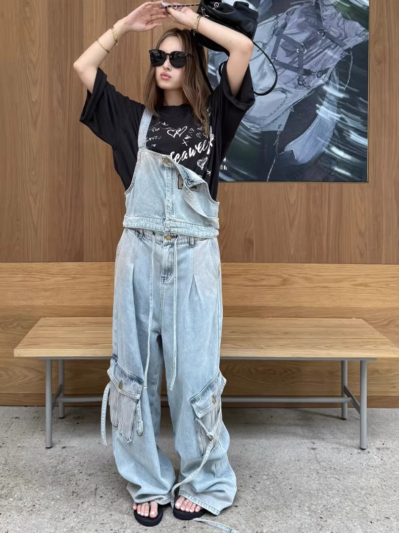 Letter Print Distressed Oversized T-Shirt