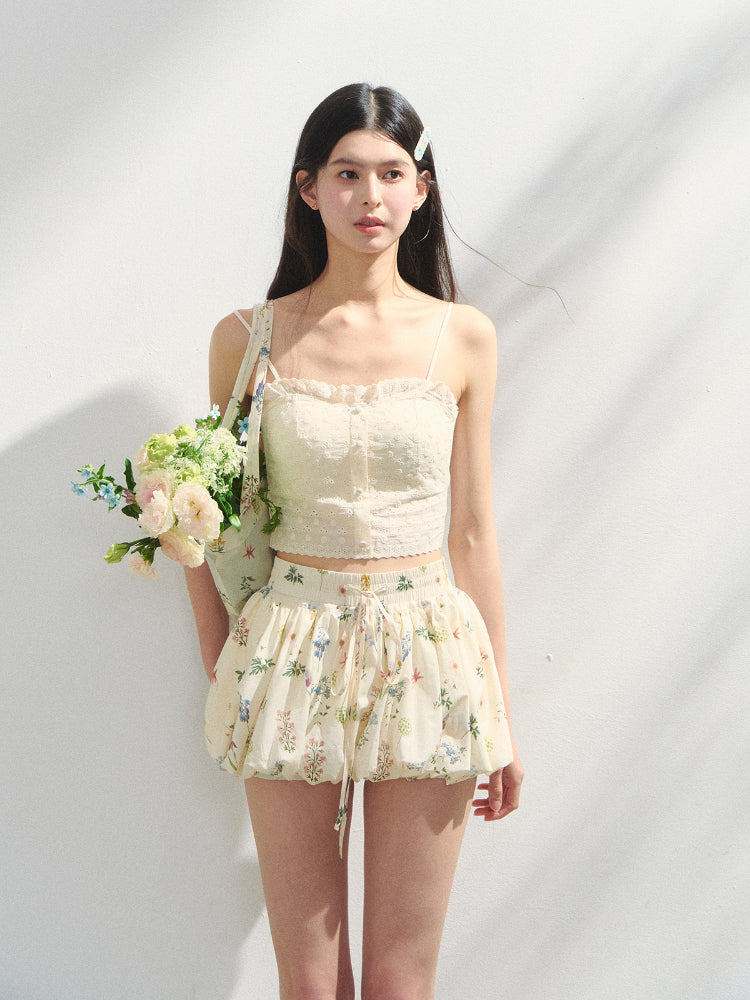 Color-Blocked Lyocell Bubble Skirt - CHINASQUAD