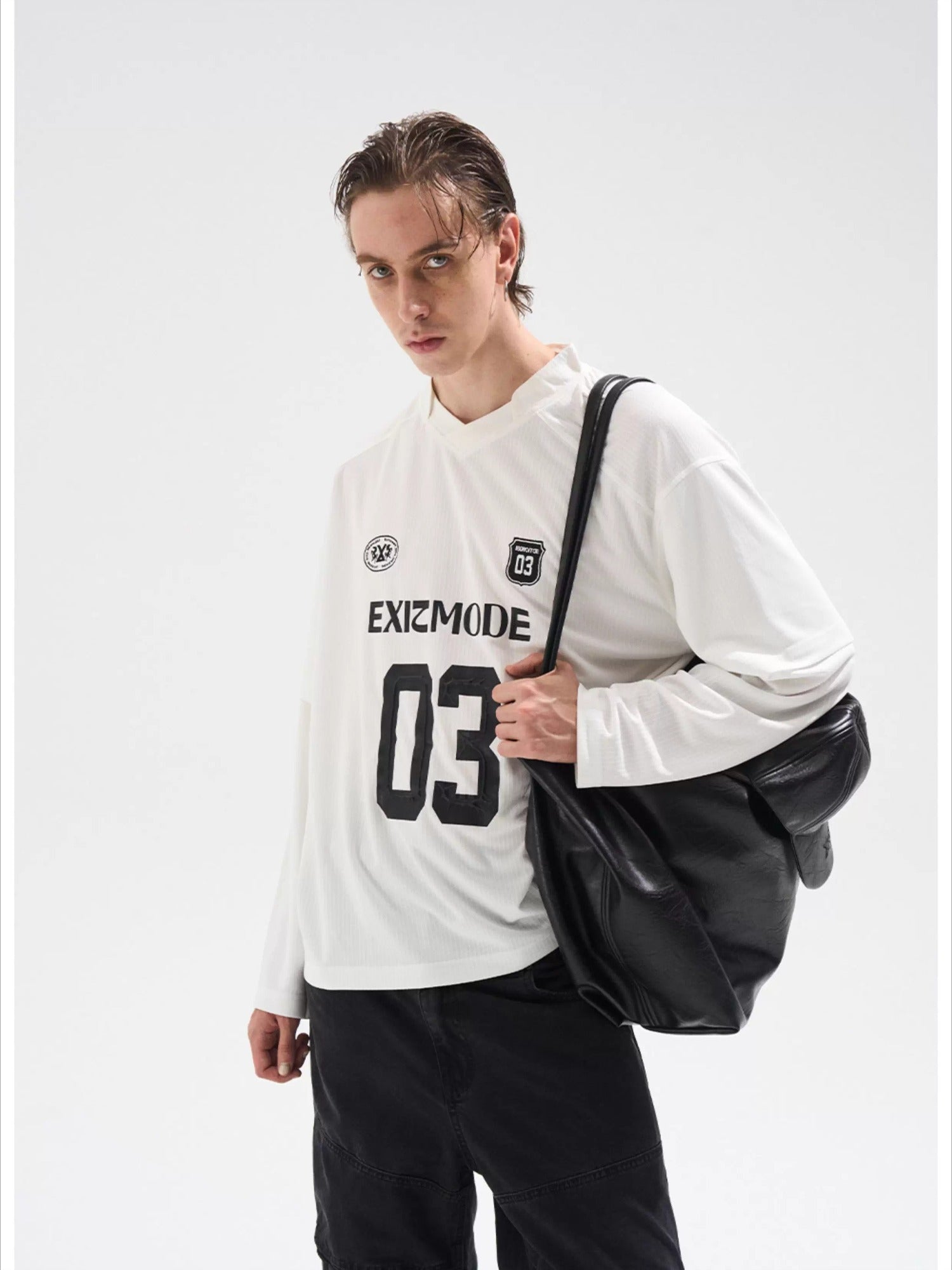 Vintage Striped Layered-Effect Long Sleeve Jersey T-Shirt - CHINASQUAD