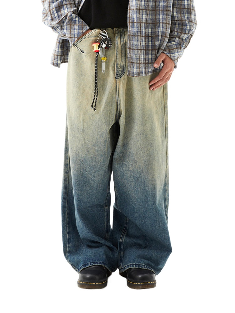 Gradient Washed Vintage Denim Jeans - CHINASQUAD