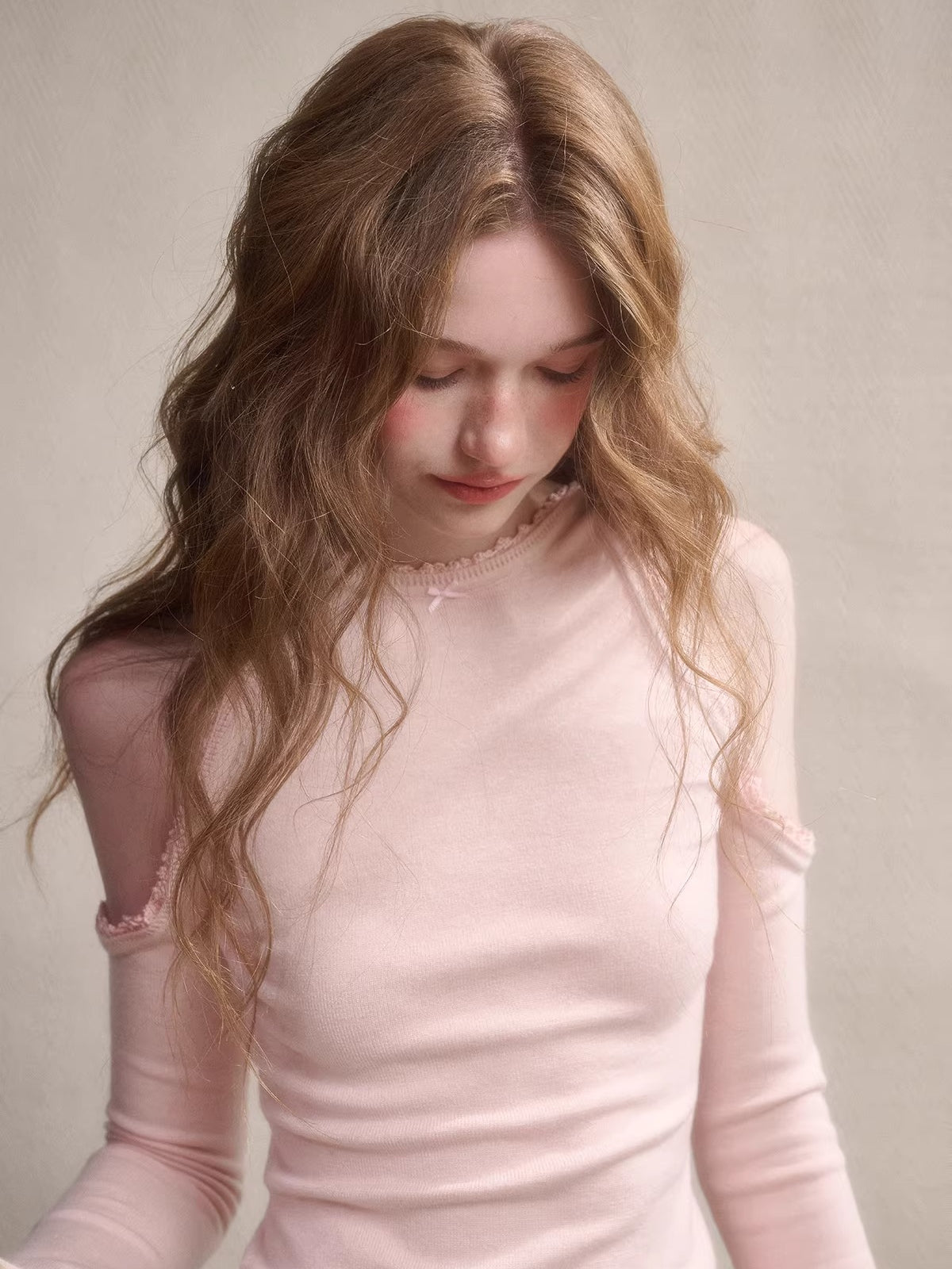 Hand-Crocheted Lace Off-Shoulder Knit Dress