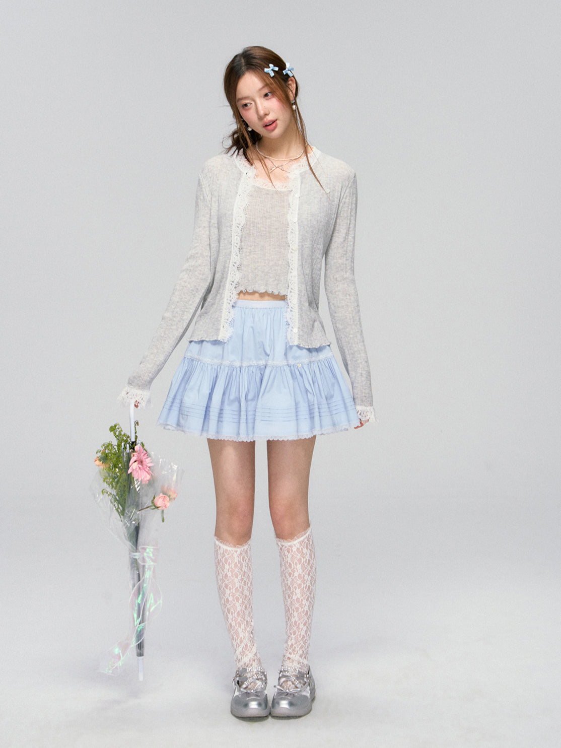 Lace Knit Cardigan Set - CHINASQUAD